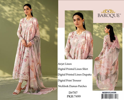 Fabric Fine Quality ;Linen 3pc