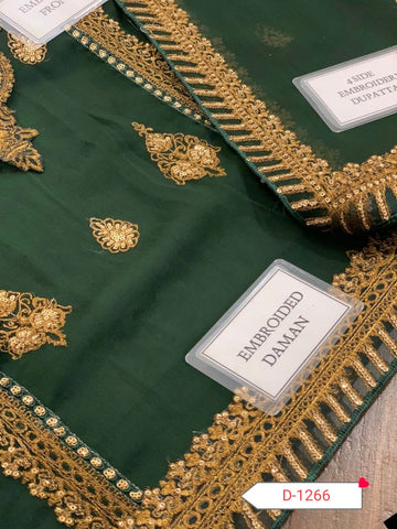 3 pcs Chiffon heavy embroidered spengle work