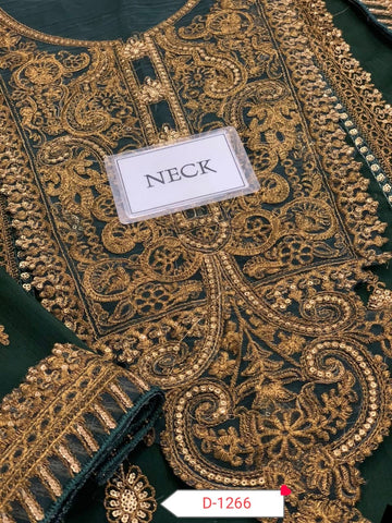 3 pcs Chiffon heavy embroidered spengle work