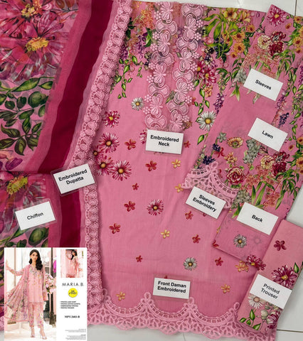 Brand :MARIA.B |  Fabric :Lawn  Chiffon