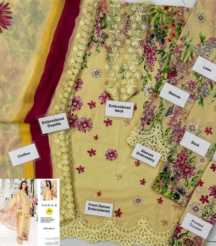 Brand :MARIA.B |  Fabric :Lawn  Chiffon