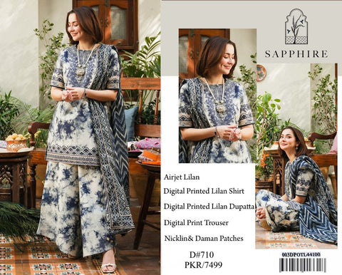 Fabric Fine Quality ;Linen 3pc