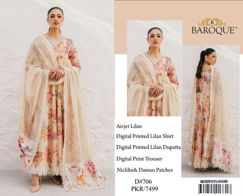 Fabric Fine Quality ;Linen 3pc