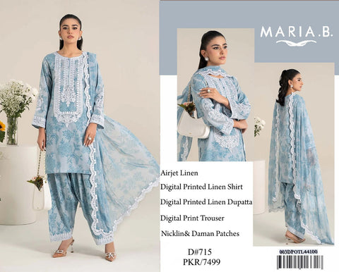 Fabric Fine Quality ;Linen 3pc