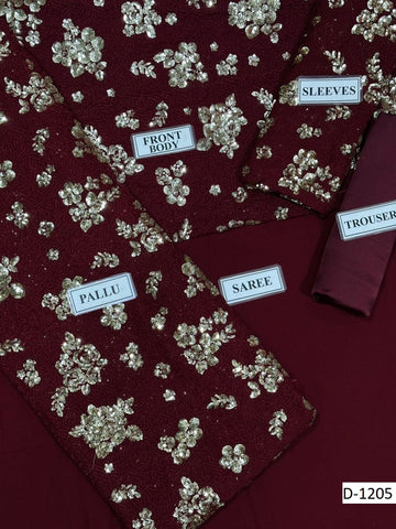 JAZMIN | CHIFFON Saree With SATIN SILK Trouser