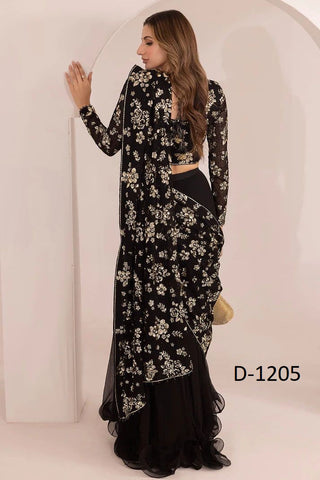 JAZMIN | CHIFFON Saree With SATIN SILK Trouser