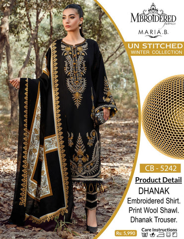 Luxury Embroidered 3pc Dhanak Fabric