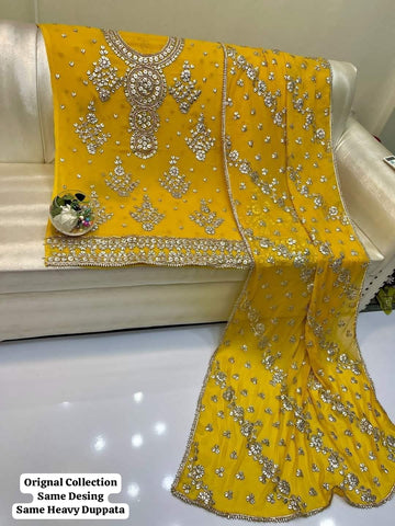 2 Piece Shirt  Duppata | Fabric Pure Soft Bamber Chiffon LCD Gotta Bridal