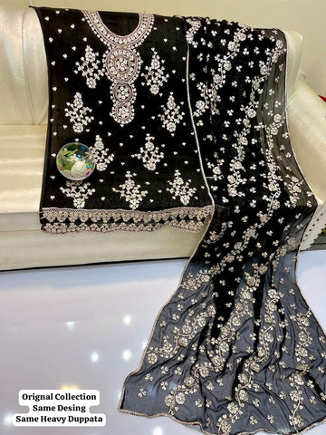 2 Piece Shirt  Duppata | Fabric Pure Soft Bamber Chiffon LCD Gotta Bridal