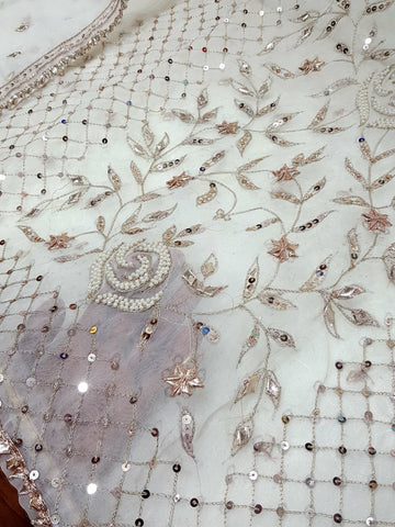 Swarovski Pearl's with Aari & Sequence & Special Lcd Rose Gold Gotta Work

2Pc Shirt & Duppata