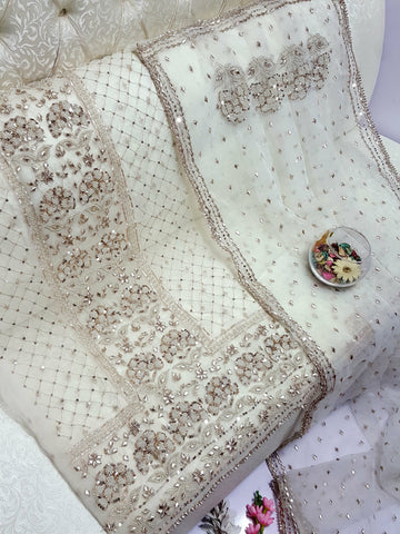 Swarovski Pearl's with Aari & Sequence & Special Lcd Rose Gold Gotta Work

2Pc Shirt & Duppata