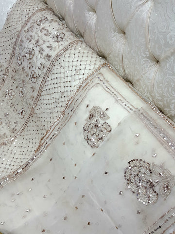 Swarovski Pearl's with Aari & Sequence & Special Lcd Rose Gold Gotta Work

2Pc Shirt & Duppata