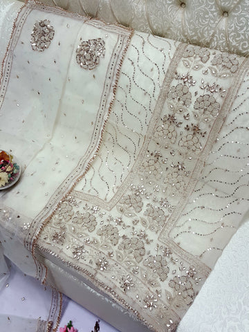 Swarovski Pearl's with Aari & Sequence & Special Lcd Rose Gold Gotta Work

2Pc Shirt & Duppata