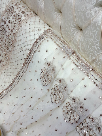 Swarovski Pearl's with Aari & Sequence & Special Lcd Rose Gold Gotta Work

2Pc Shirt & Duppata