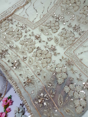 Swarovski Pearl's with Aari & Sequence & Special Lcd Rose Gold Gotta Work

2Pc Shirt & Duppata