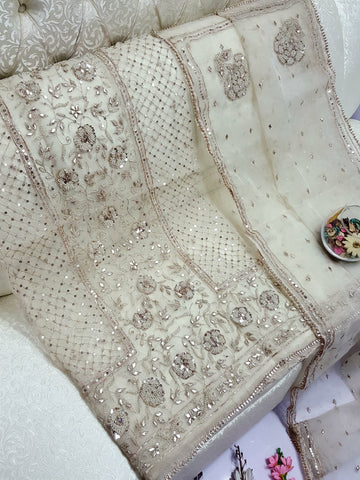 Swarovski Pearl's with Aari & Sequence & Special Lcd Rose Gold Gotta Work

2Pc Shirt & Duppata