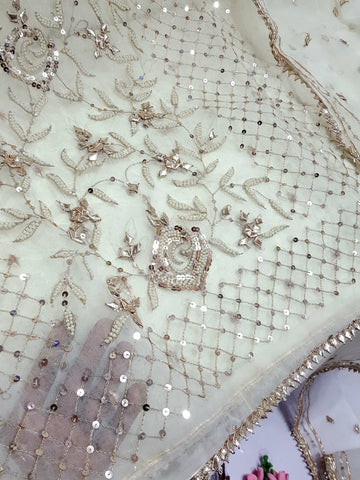 Swarovski Pearl's with Aari & Sequence & Special Lcd Rose Gold Gotta Work

2Pc Shirt & Duppata